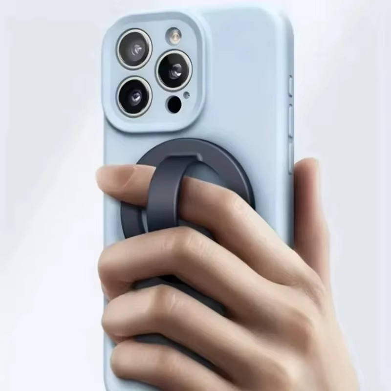 XIKCU Magnetischer Handy-Ringhalter aus wasserdichtem Flüssigsilikon in Lila für iPhone und Android - Bild 2