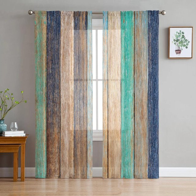Regenbogen Sternenlicht Transparentes Tüll-Vorhang mit Sternen-Design aus Organza, B: 135 cm, H: 115 cm - Bild 1