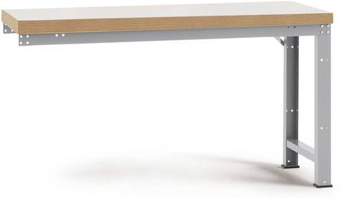 Manuflex Anbauwerkbank Profi Standard in Alusilber mit Kunststoff-Tischplatte, B/T/H: 180 x 70 x 15 cm - Bild 1