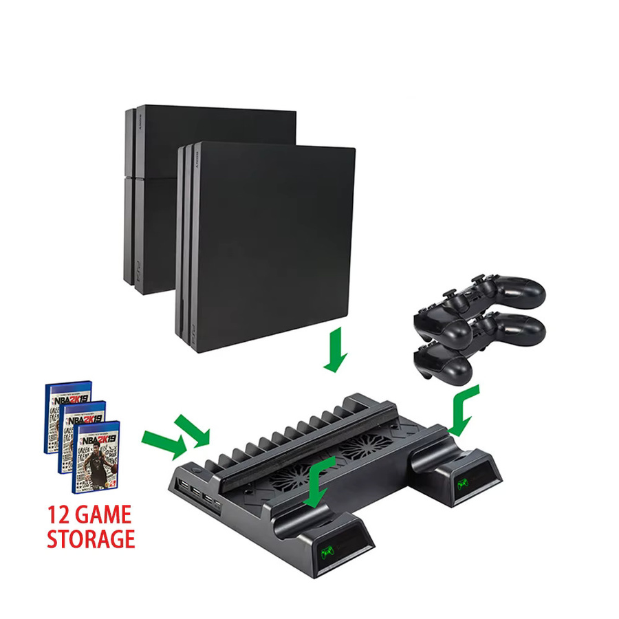 Sony PlayStation PS4 PS4 Pro Slim Stand Fan und Controller Docking Station in Schwarz - Bild 3