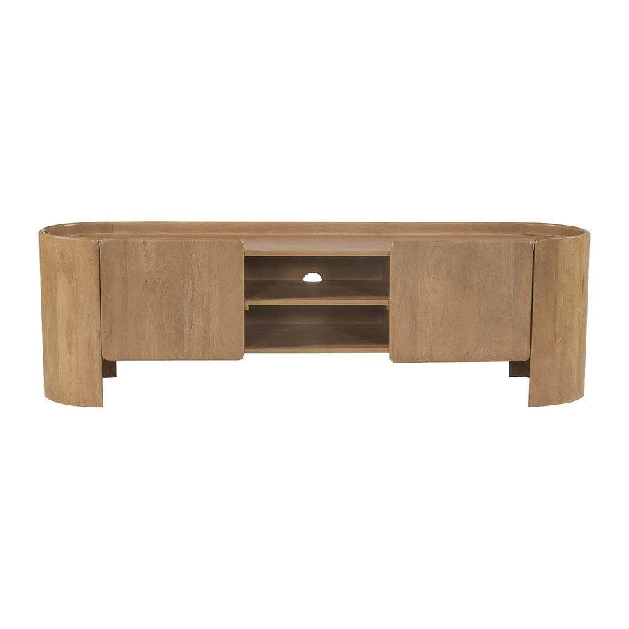 Vente-unique Islara TV-Board aus Mangoholz in Naturfarben Hell, Breite: 165 cm - Bild 2