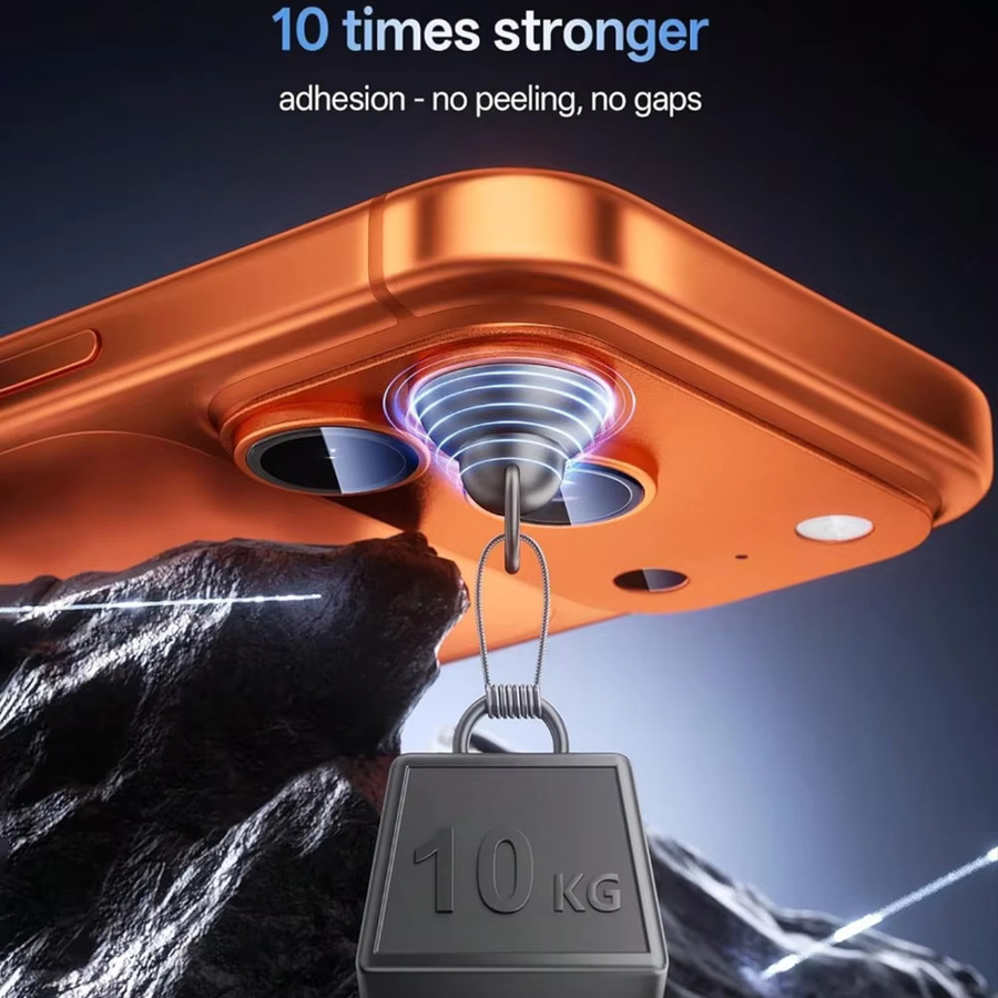 NNBILI 2 Stück Kameraobjektivschutz für iPhone 17 Pro Max aus gehärtetem 9H Glas in Transparent und Orange - Bild 3