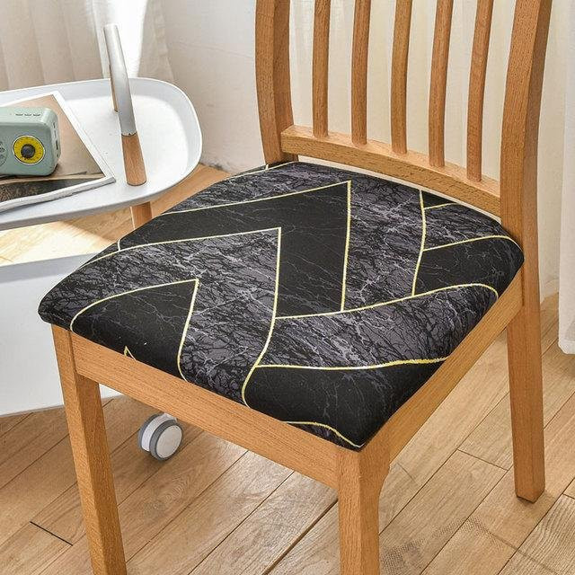 Elastischer Esszimmerstuhl-Schutzbezug mit Grafik-Aufdruck in Schwarz von Your Warm Home - Bild 1