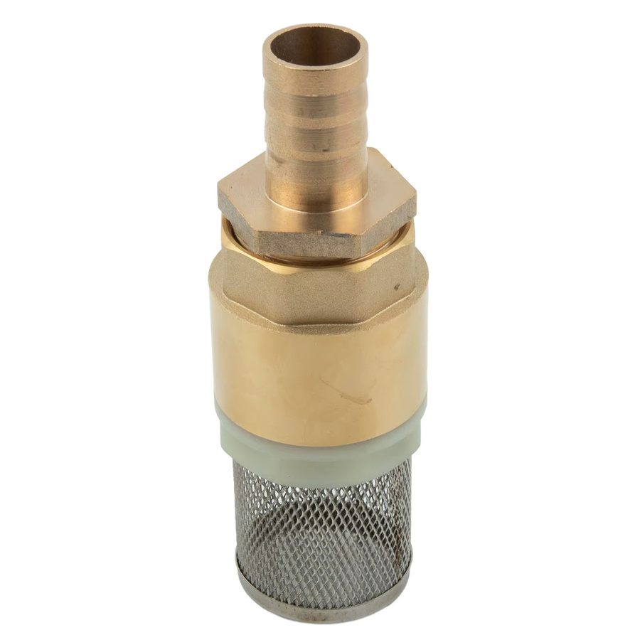 Rückschlagventil mit Saugsieb und Fußventil als Bodenventilfuß in Gold, Schlauchanschluss 19 mm und 25 mm - Bild 2