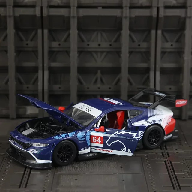 Maisto Mustang GT3 Rallye-Auto, Modellauto, 1:24, Metall, Blau - Bild 1