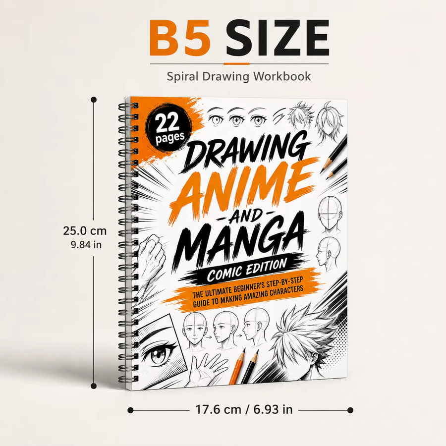 Anime Manga Zeichenbuch B5 Spiral-Skizzenbuch für Charakterkunst-Übungen mit 22 Seiten in Multicolour - Bild 2