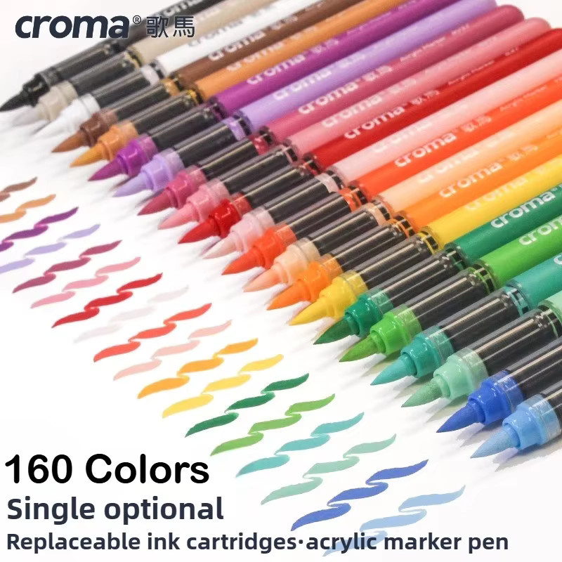 Croma 160/1 Acryl-Marker-Set mit weicher Spitze, nachfüllbar, Multicolor - Bild 2