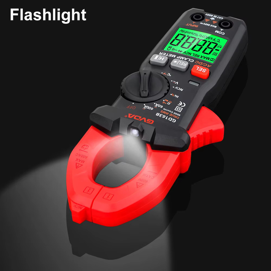 GVDA Digital Mini Clamp Meter Multimeter True RMS mit AC/DC Spannungstest, Ampere, Hz, Kapazität und NCV in Rot - Bild 4
