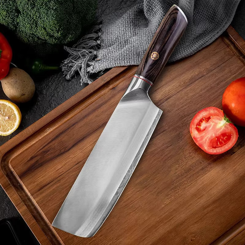 InLeung Damaststahl Chefmesser mit Holzgriff, 7-8 Zoll Allzweckmesser in Silber - Bild 3