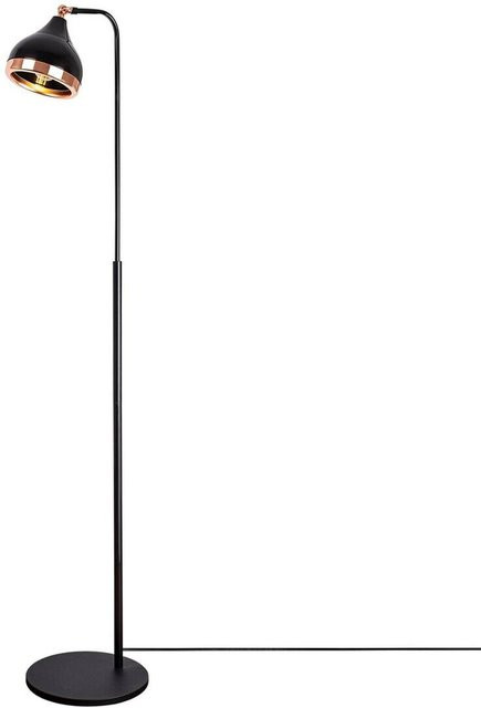 Opviq Yildo Stehlampe aus Metall in Schwarz und Kupfer mit E27 Fassung, B/T/H: 28 x 28 x 150 cm - Bild 1