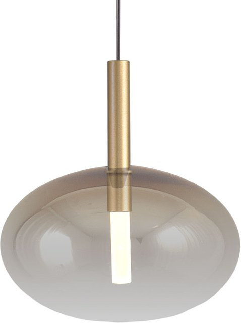 Masterlight Lido LED-Pendelleuchte 1-flammig, ovaler Glas-Schirm in Gold/Messing, dimmbar und höhenverstellbar - Bild 1
