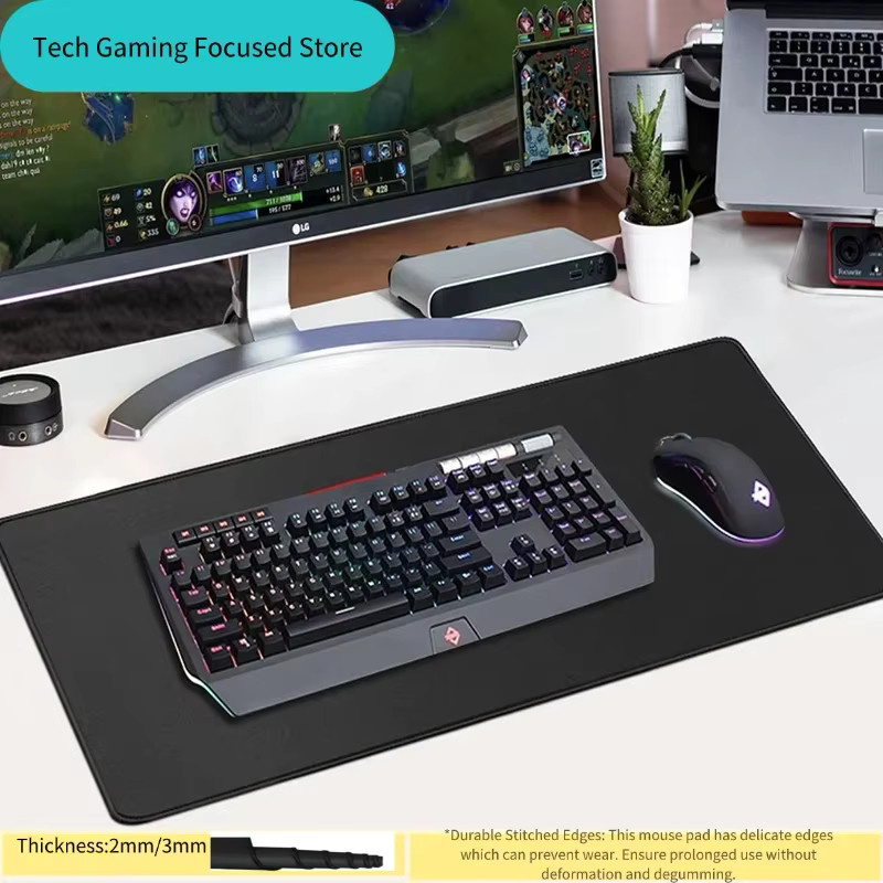 Potdemiel Gaming-Mauspad Schwarz für Computer und Büro - Bild 3