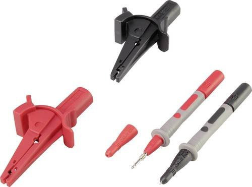 Voltcraft MSS-103 Krokodilklemmen-Set mit 4mm Buchse, CAT III 1000 V und CAT IV 600 V, 6er Set, Schwarz und Rot - Bild 1