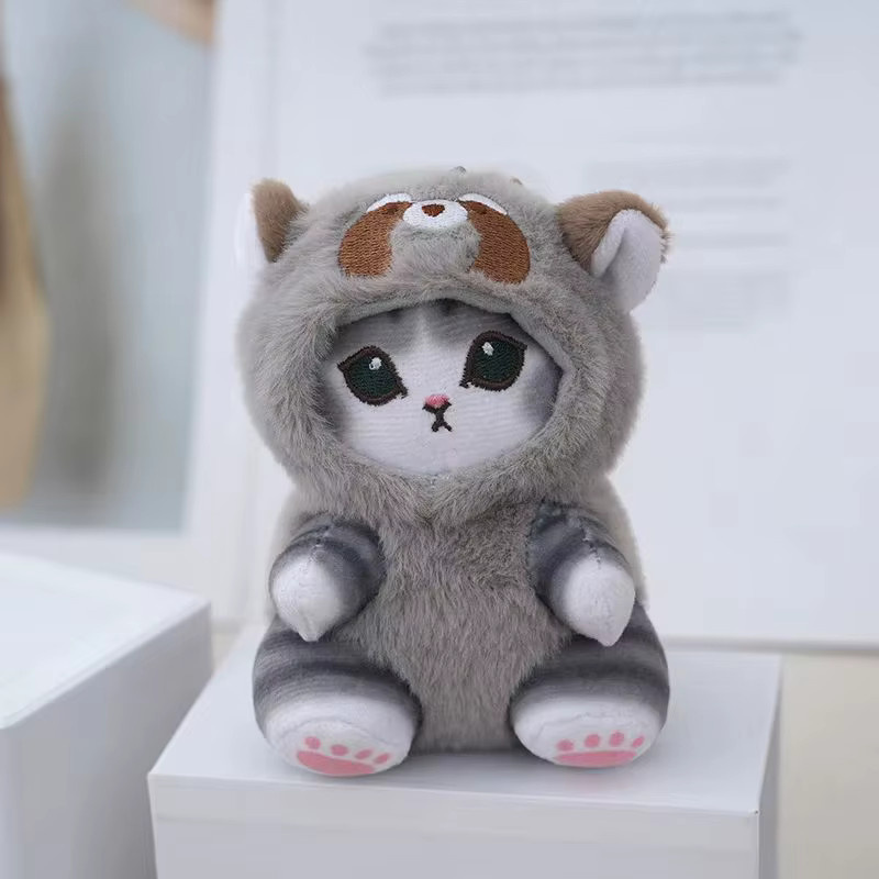 Mofusand Plüsch-Schlüsselanhänger, Waschbären Eichhörnchen Panda, 12 cm - Bild 2
