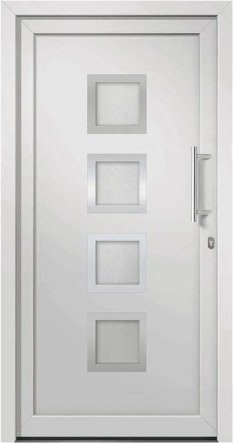 vidaXL Haustür in Weiß, modern, aus Aluminium und Stahl, B/H: 98 x 200 cm - Bild 1