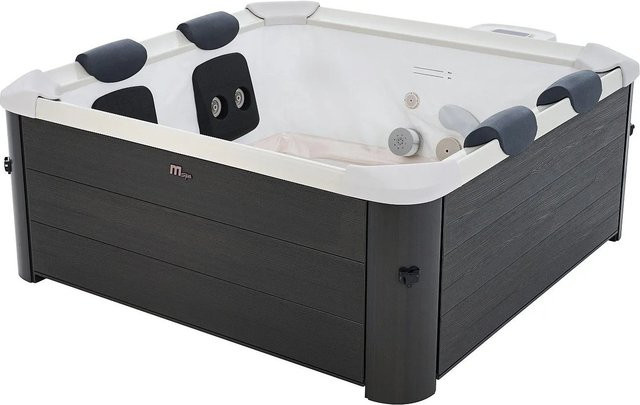 Vente-unique Halbfester Whirlpool Napuka in Grau, quadratisch, Durchmesser: 160 cm - Bild 1