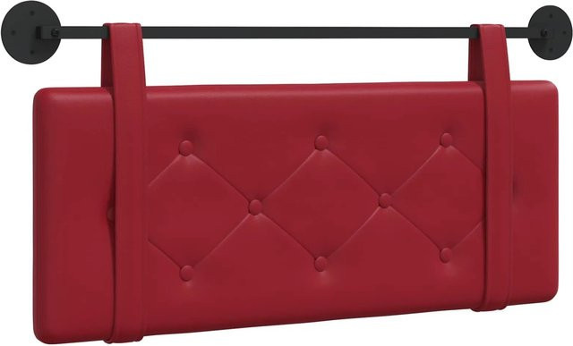 vidaXL Wandgepolstertes Paneel aus Kunstleder in Weinrot, B: 110 cm, H: 55 cm, T: 5 cm - Bild 1