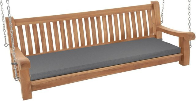 DELUKE MUVER Schaukelbank aus Hartholz in Dunkelgrau mit Kissen, Hängebank für Garten und Veranda, B/T/H: 180 x 70 x 62 cm - Bild 1