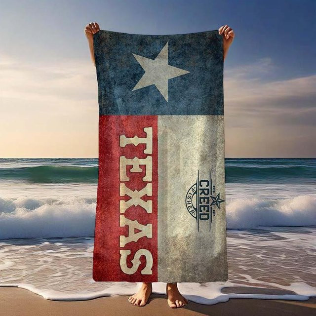 Shanika Chen Vintage Texas Flagge Strandtuch aus Mikrofaser, schnelltrocknendes Badetuch in Multicolour, Breite: 40 cm, Höhe: 60 cm - Bild 1