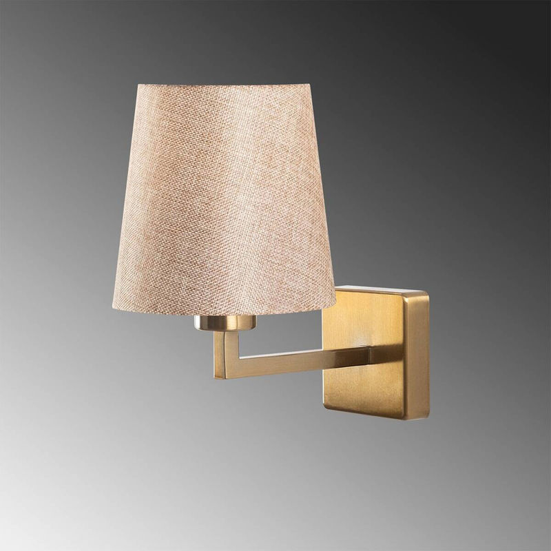 Opviq Wandleuchte aus Metall und Stoff in Gold und Creme mit E27 Fassung, B: 24 cm, H: 30 cm, T: 24 cm - Bild 2