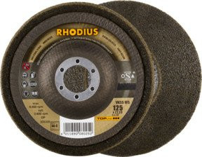 Rhodeus TOPline VKSS WS Vlieskompaktscheibe für Winkelschleifer, Durchmesser: 125 mm, Bohrung: 22,23 mm, Körnung: 4A-coarse, Farbe: Braun - Bild 1