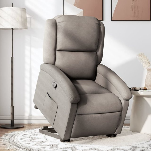 vidaXL Relaxsessel mit Aufstehhilfe für Senioren in Taupe aus Stoff - Bild 2