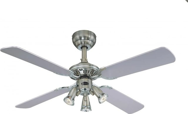 Westinghouse Deckenventilator Princess Euro mit Beleuchtung und Zugketten in Silber, Durchmesser: 105 cm - Bild 1
