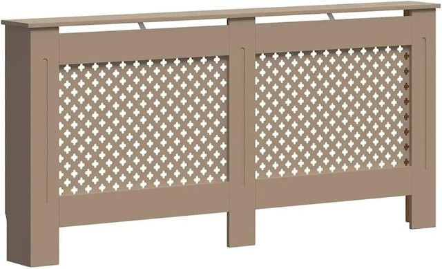 vidaXL Heizkörperverkleidung aus MDF in Braun mit Wabenmuster und modernem Latten-Design, B/T/H: 172 x 19 x 81,5 cm - Bild 1