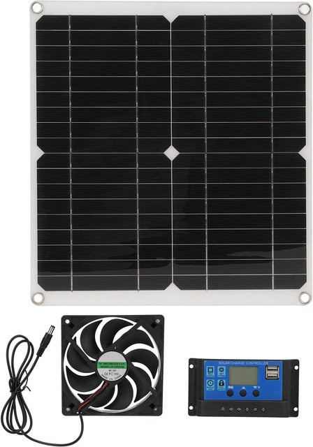 Fishine Solarpanel-Kit 25W mit LCD-Display und USB-Anschlüssen in Schwarz - Bild 1