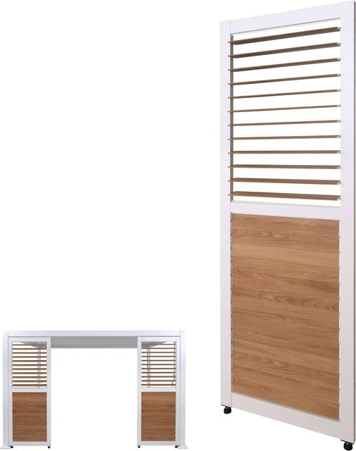 MCW Lamellenwand für Pergola P65 aus Aluminium in Weiß mit Holzoptik, B/H: 68 x 220 cm - Bild 1