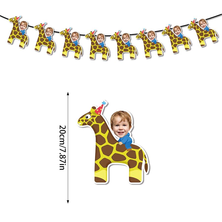 joy-enlife Girlande aus Papier mit Cartoon Tier Gesichtern in Multicolor für Kindergeburtstage und Babypartys - Bild 2