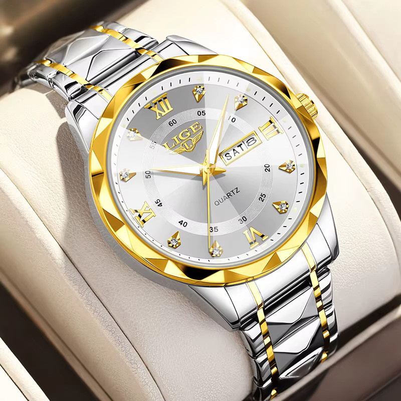 LIGE Armbanduhr, Quarz, Edelstahl, Diamantbesetzt, Weiß, Damen - Bild 3