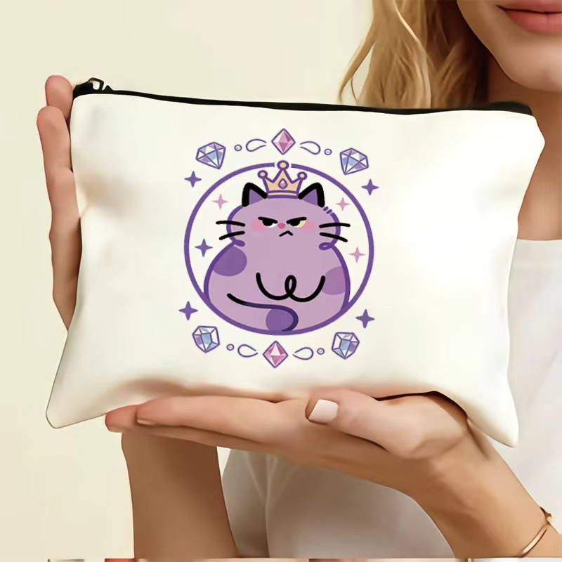 Schreibwarentasche für Schüler in Weiß aus Textil mit Reißverschluss - Bild 2