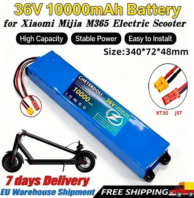 Xiaomi Li-Ionen-Akku 36V 10S3P 10000mAh für Xiaomi Mijia M365 Elektroroller in Blau - Bild 1