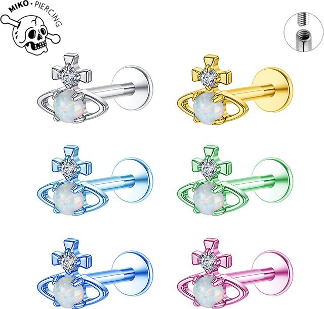 weilaimeng Ohrringe, Titan, Opal, Zirkonia, Unisex - Bild 1