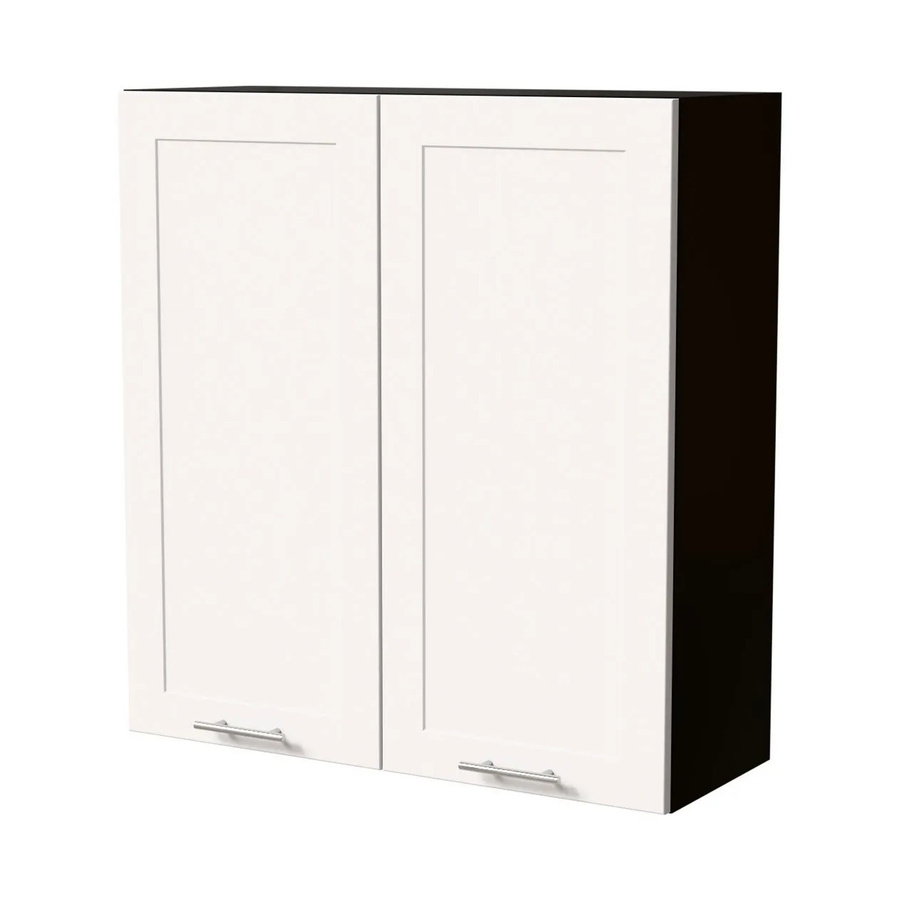 Feldmann-Wohnen Hängeschrank Oslo W4 Küchenschrank mit Rahmenoptik in Schwarz und Weiß Matt, B/T/H: 90 x 32,5 x 96 cm - Bild 2