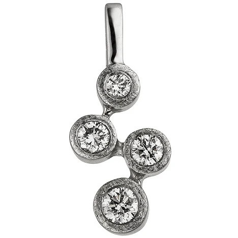 Colfem Anhänger 585 Weißgold, eismatt, 4 Diamanten, Brillanten, Unisex - Bild 1