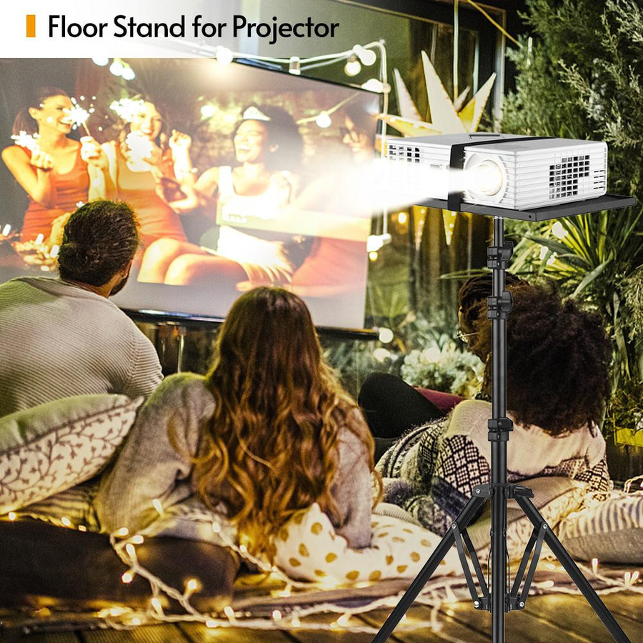 Aimo Universelles Projektor-Stativ aus Aluminiumlegierung in Schwarz, höhenverstellbar von 41 bis 135 cm für 16 bis 53 Zoll - Bild 3