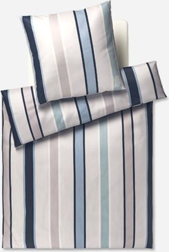 Bettwäsche JOOP! BANKS aus Mako-Satin in Ocean Blue mit Streifenmuster - Bild 1