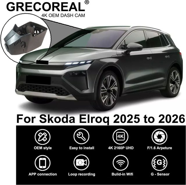 GRECOREAL 4K Dash Cam Dual Kamera Set mit WiFi und APP Steuerung in Schwarz - Bild 1