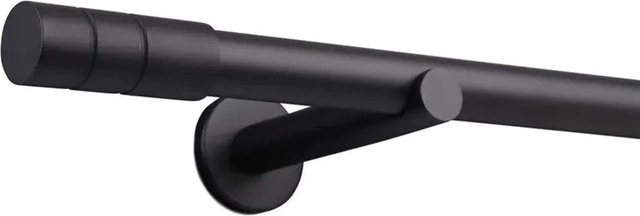 Deco-Raum Gardinenstange nach Maß, 1-Lauf Zylinder, Durchmesser: 25 mm, Farbe: Schwarz, Länge: 380 cm - Bild 1