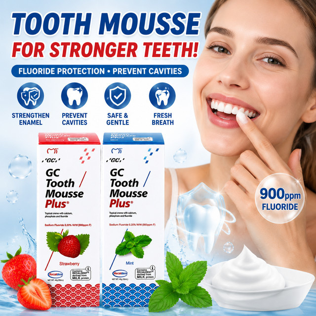 GC Tooth Mousse Plus Zahnpasta, Erdbeer-Minze, Schmelzschutz - Bild 1