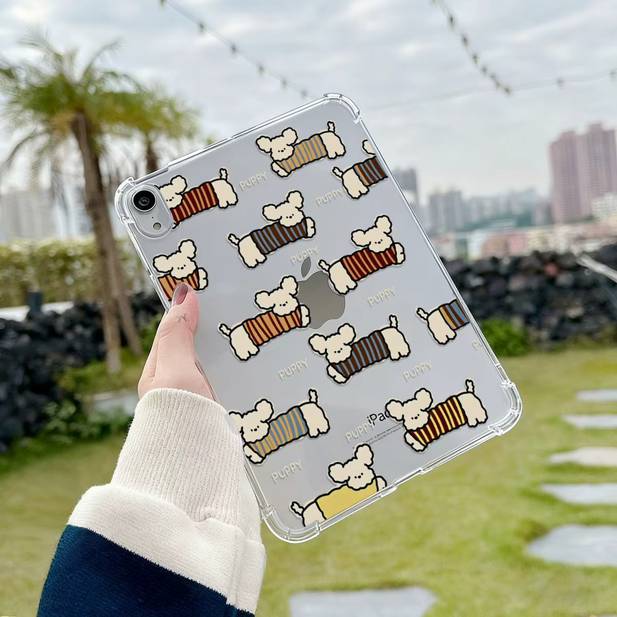 Transparente Teddy-Hunde Schutzhülle für Apple iPad Pro, iPad Air und iPad Mini Modelle - Bild 3