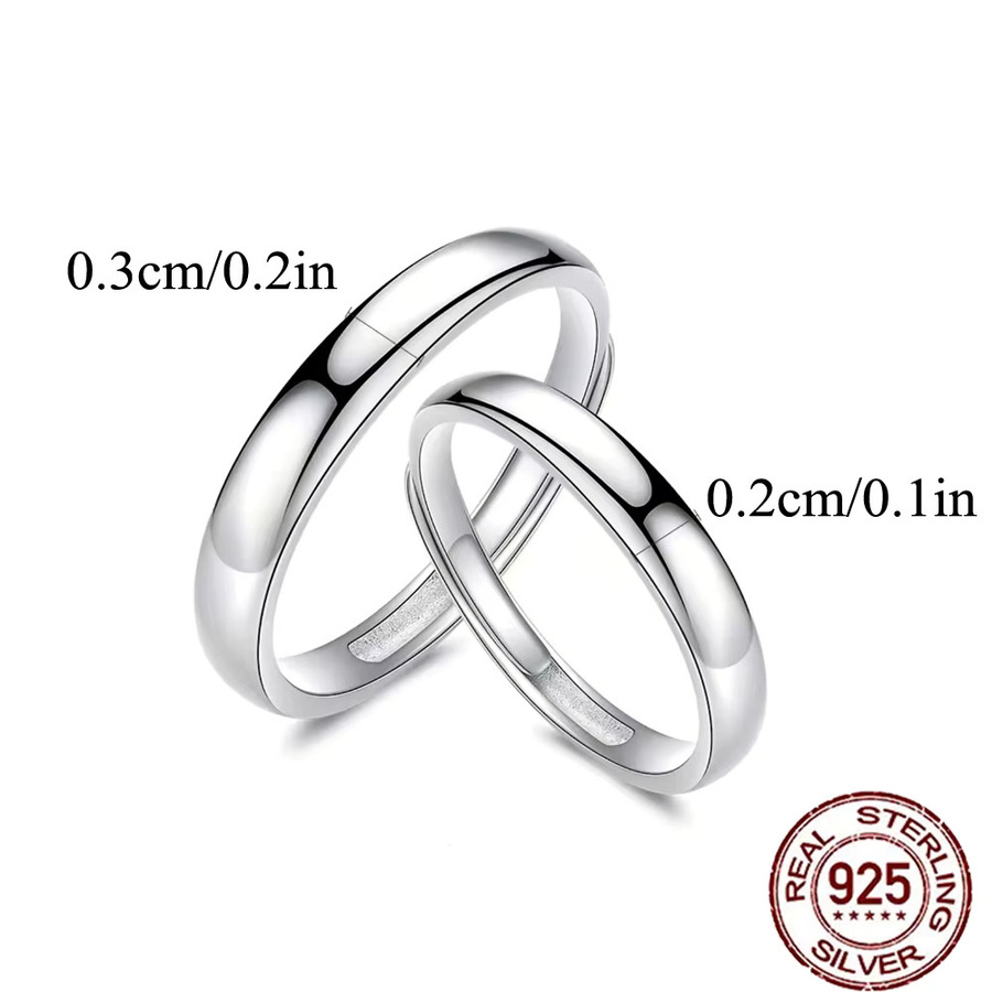 CWWZircons Paarring, 925 Silber, Zirkonia, Unisex - Bild 4