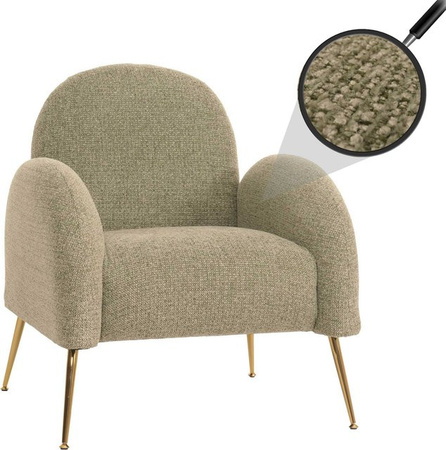 MCW Lounge-Sessel N69 Cocktailsessel im Retro-Design aus Chenille-Stoff in Hellgrün