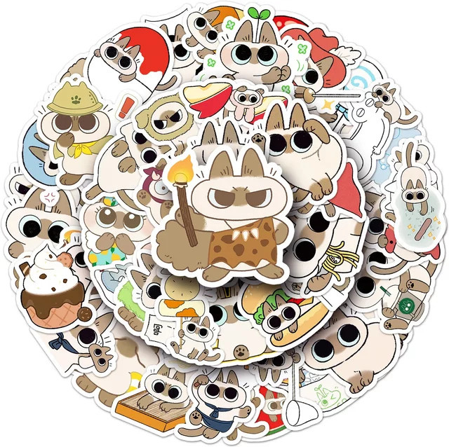 GOGOTU Kawaii Siamese Kätzchen Aufkleber, 50-teiliges Set - Bild 1