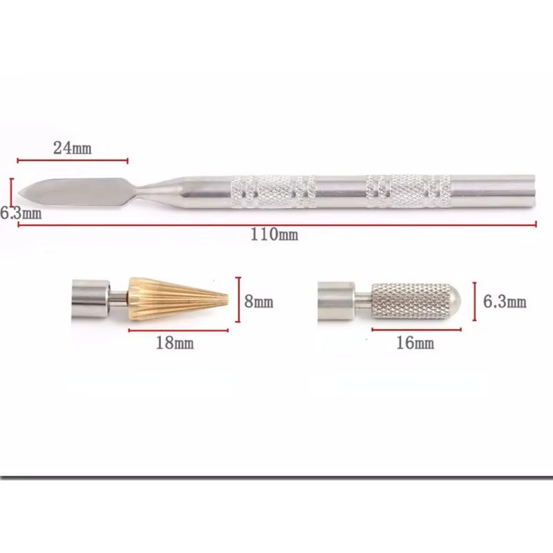 Lederkanten-Farbstift Applikator mit Rollwerkzeug für Handwerk in Silber - Bild 2