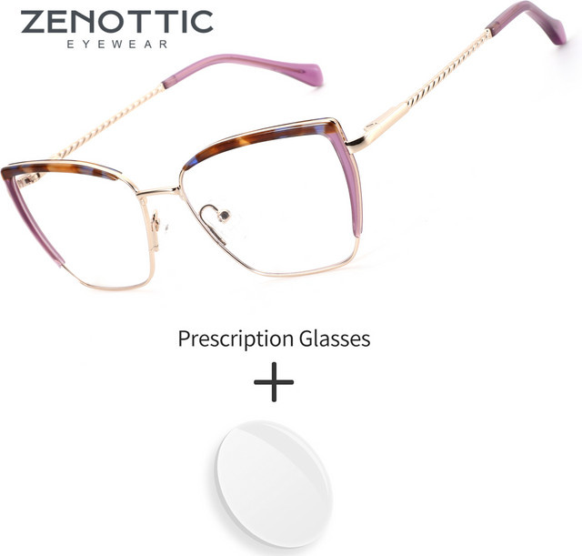 ZENOTTIC Lesebrille Schmetterlingsform, Metall, blau, Damen - Bild 1
