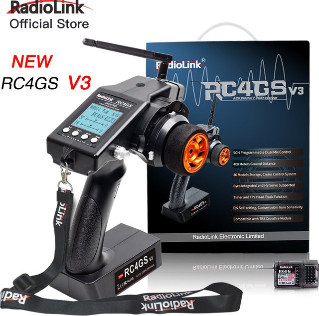 RadioLink RC4GS V3 2,4G Fernbedienung Sender, R6FG Gyro Empfänger - Bild 1