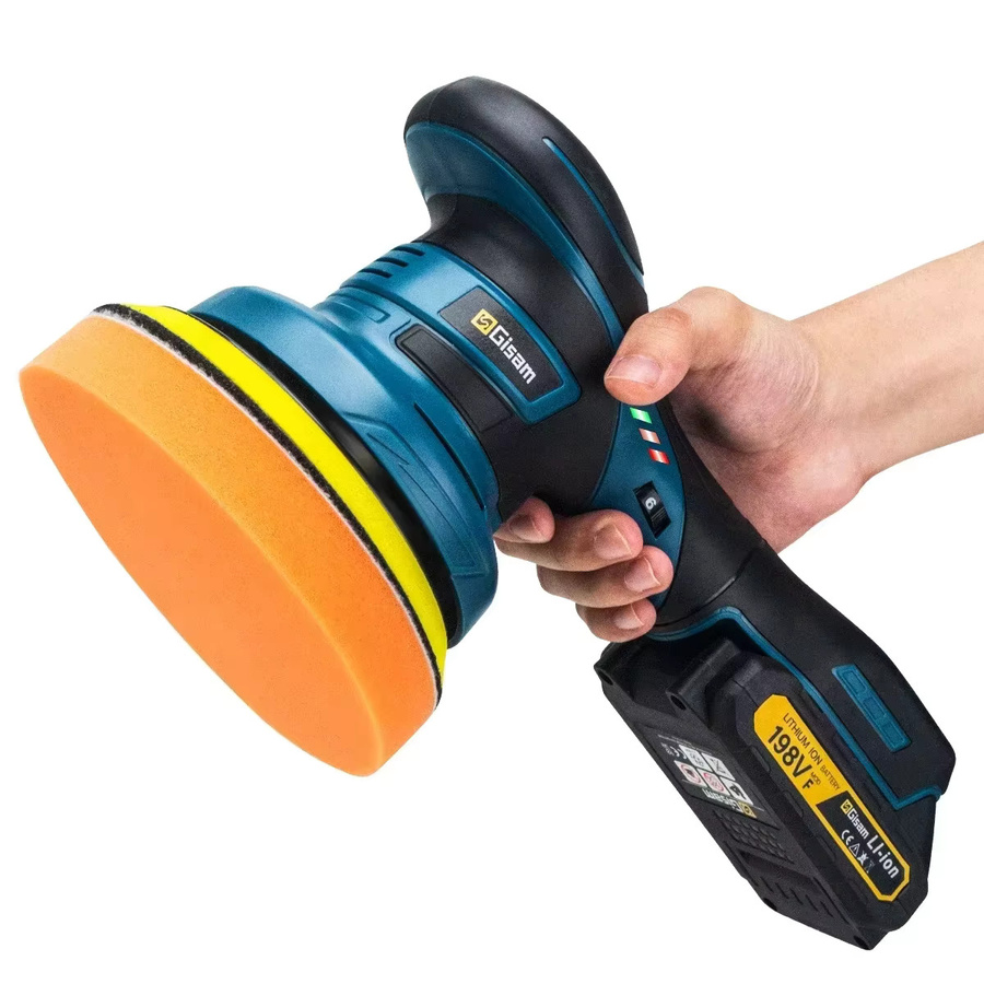 Gisam Akku-Autopolierer mit 6 Gängen in Blau, kabellose elektrische Poliermaschine für Metallwachsen und Holzschleifen, kompatibel mit Makita LXT 18 V Akku - Bild 5